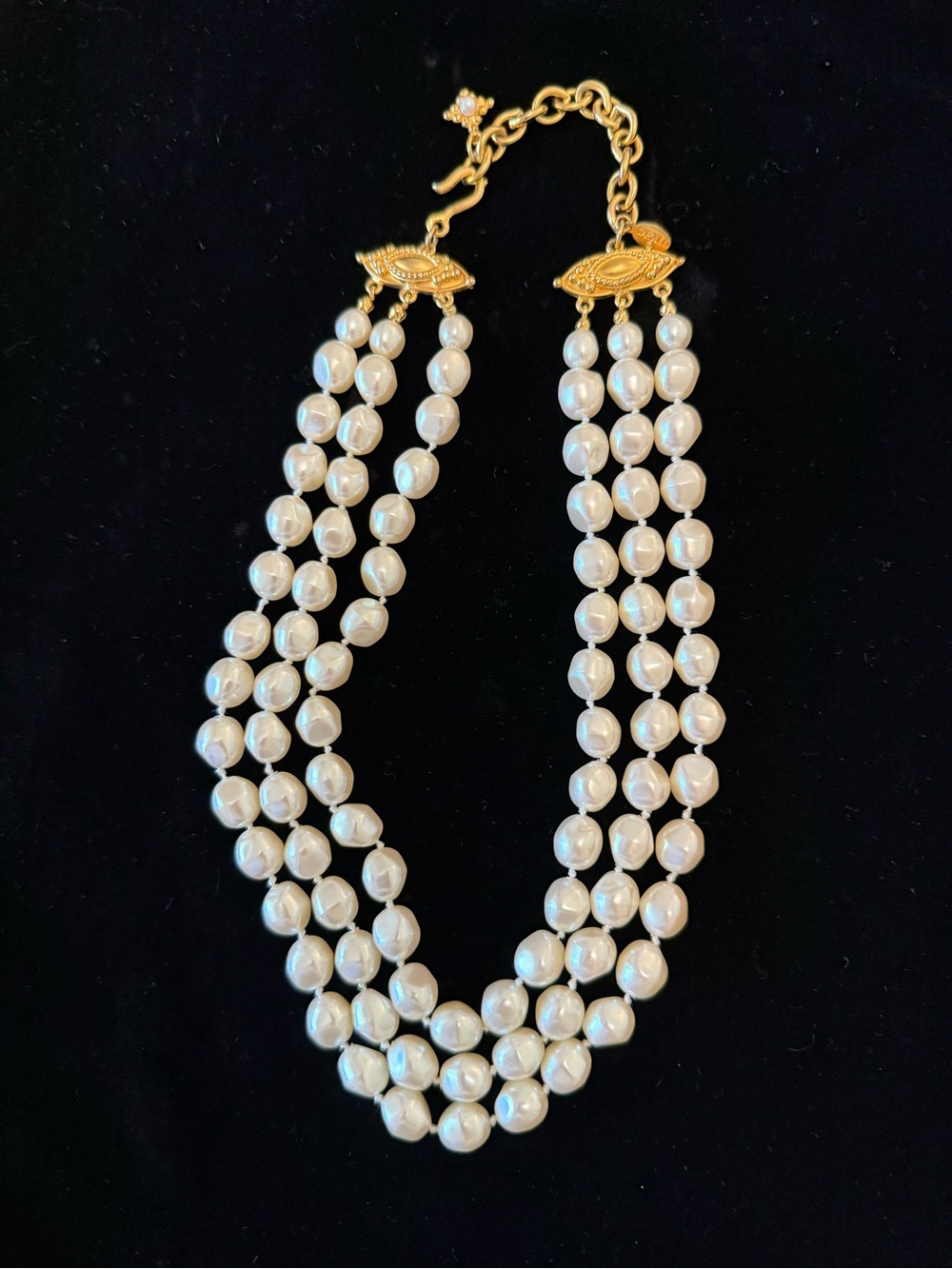 Vintage Carolee Triple-Strand Baroque Pearls